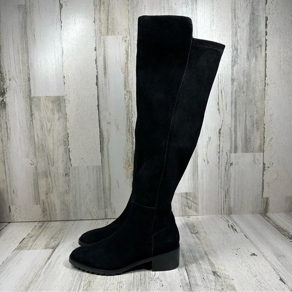 NEW Blondo Sierra Black Suede Leather Waterproof Over the Knee Boots #1295 - Picture 2 of 13